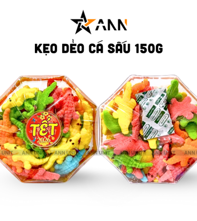 Hộp Kẹo Dẻo Cá Sấu Bát Giác 150G Hộp Quà Tết 2026 - KDCSHBG150