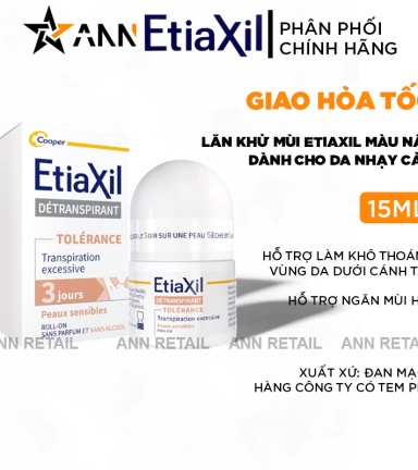 Lăn Khử Mùi EtiaXil Màu Nâu Dành Cho Da Nhạy Cảm 15ml - 3614819997115