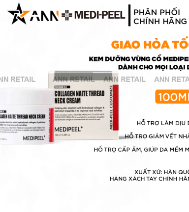 Kem Dưỡng Giảm Nhăn Vùng Cổ Medipeel Collagen Naite Thread Neck Cream 100ml - Hàng Xách Tay - 8809409345550