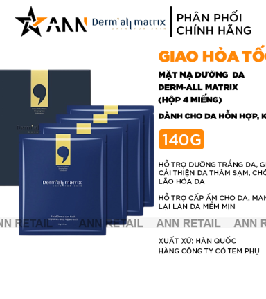 Mặt Nạ Derm All Matrix Hàn Quốc Hộp 4 Miếng Hỗ Trợ Cấp Ẩm Da - 8809239802681