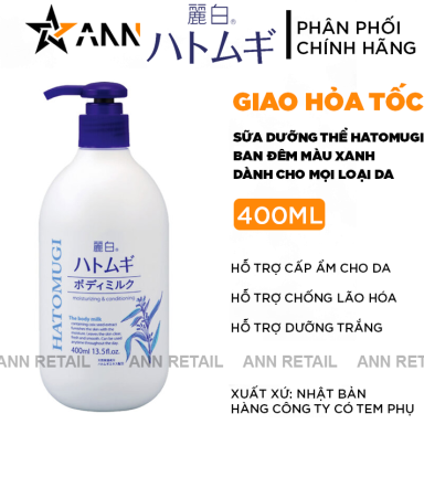 Sữa Dưỡng Thể Ý Dĩ Reihaku Hatomugi Body Milk Ban Đêm 400ml - 4513574029606