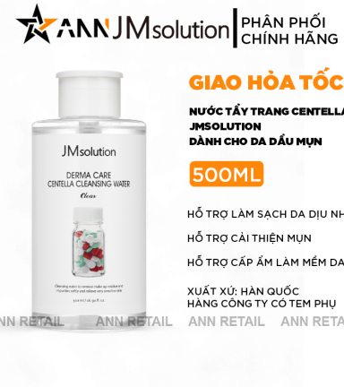 Nước Tẩy Trang JMSolution Centella Cleansing Water Cho Da Dầu Mụn 500ml - 8809505545120