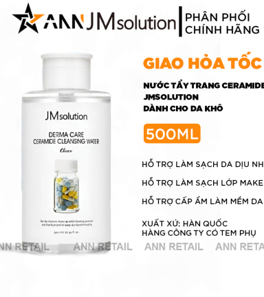 Nước Tẩy Trang JMSolution Ceramide Cleansing Water Dành Cho Da Khô 500ml - 8809505545113
