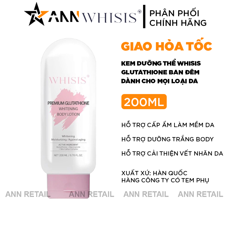 25683_1_20241108145847-2.png Sữa Dưỡng Thể Whisis Ban Đêm Premium Glutathione Whitening Body Lotion 200ml - 8809803050371