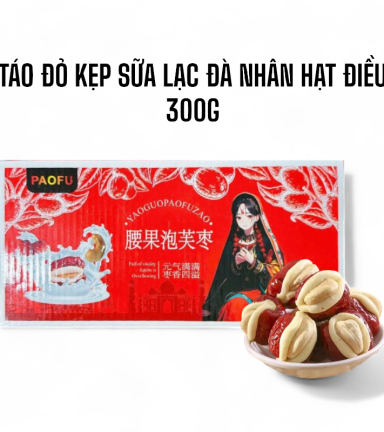 Kẹo Táo Đỏ Kẹp Sữa Lạc Đà Nhân Hạt Điều Paofu 300g - 6971153692821