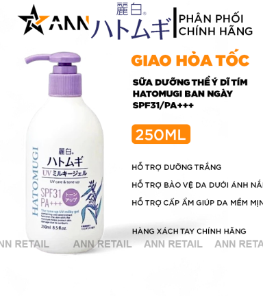 Sữa Dưỡng Thể Hatomugi Chống Nắng & Nâng Tông SPF31 PA+++ 250ml - 4513574036628