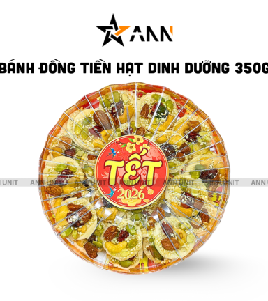 Hộp Bánh Đồng Tiền Ngũ Vị Hạt Sun Khía 350G Hộp Quà Tết 2026 - BDTNVHHSK350