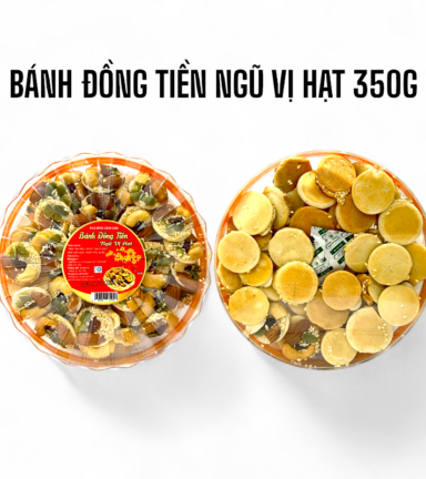 Hộp Bánh Đồng Tiền Ngũ Vị Hạt Sun Khía 350G Hộp - BDTNVHHSK350