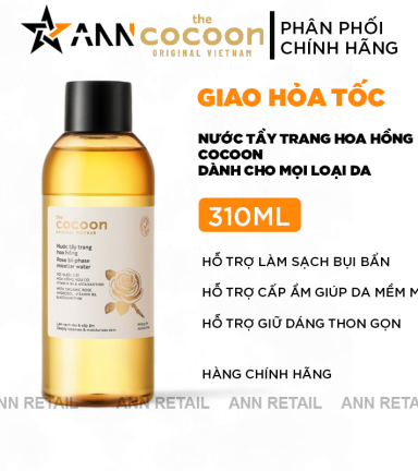 Nước Tẩy Trang Cocoon Hoa Hồng Cấp Ẩm Da Rose Bi-Phase Micellar Water 310ml - 8936217700674
