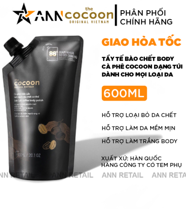 Tẩy Tế Bào Chết Cà Phê Cocoon Cho Body Dạng Túi Refill 600ml - 8936217700049