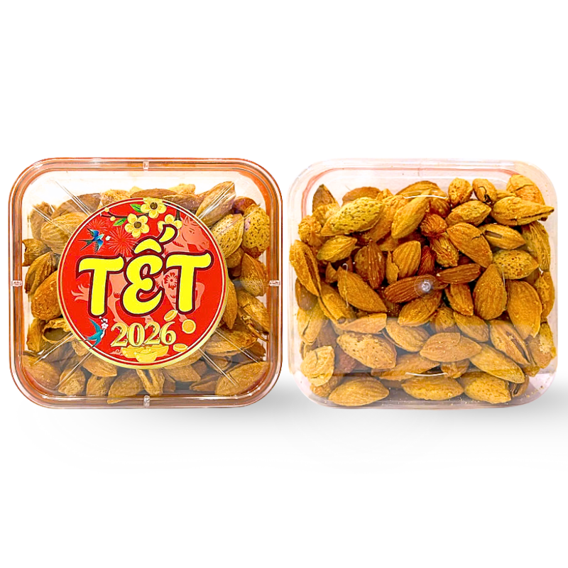 Hộp Hạnh Nhân Rang Bơ Hộp Vuông Tròn 500G Hộp Quà Tết 2026 6 Hộp Hạnh Nhân Rang Bơ Hộp Vuông Tròn 500G Hộp Quà Tết 2026