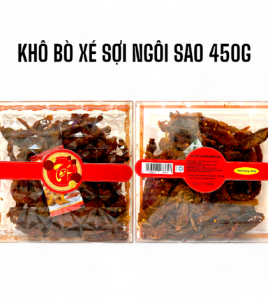 Hộp Quà Tết Khô Bò Xé Sợi Ngôi Sao 450g - Hộp Ngôi Sao Lớn - KBXSHNSL450