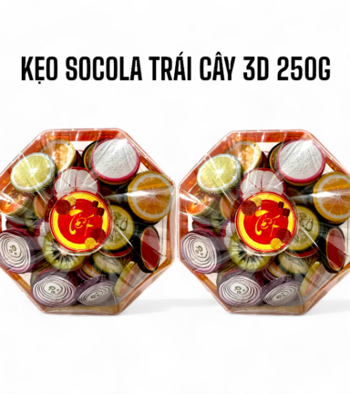 Hộp Hộp Socola Trái Cây 3D Bát Giác 250G Hộp Tết - STC3DHBG250