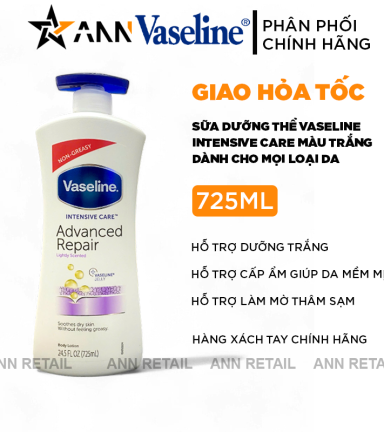 Sữa Dưỡng Thể Vaseline Intensive Care Advanced Repair Màu Trắng 725ml - Hàng Xách Tay - 8901030913006