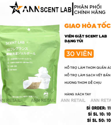 Viên Giặt Xả SCENT LAB 5in1 Nhật Bản Dạng Túi Cao Cấp 30 Viên - 6977239070309