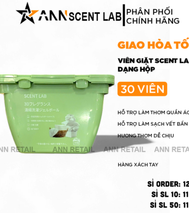 Viên Giặt Xả SCENT LAB 5in1 Nhật Bản Dạng Hộp Cao Cấp 30 Viên - 6977239070323
