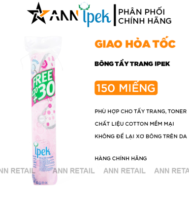 Bông Tẩy Trang Ipek Mềm Mại Cho Da 150 Miếng - 8691275000523