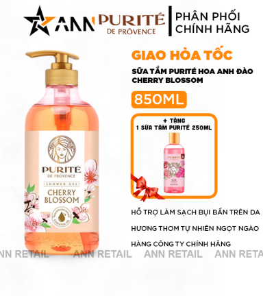 Sữa Tắm Trắng Da Purité Hương Hoa Anh Đào Cherry Blossom 850ml - 8935136865655