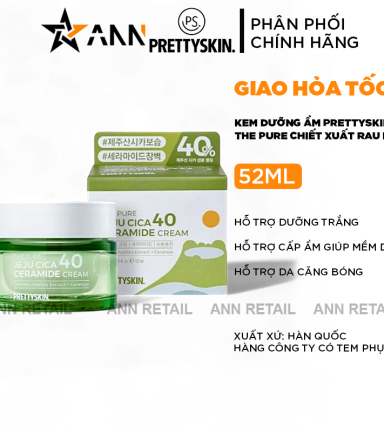 Kem Dưỡng Trắng Da Prettyskin The Pure Chiết Xuất Rau Má Ceramide Cream 52ml - 8809733216434