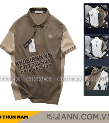 Áo Thun Nam Cổ Bẻ PackHorse Thêu Nổi Logo Con Ngựa (Có size 3x) - CS239