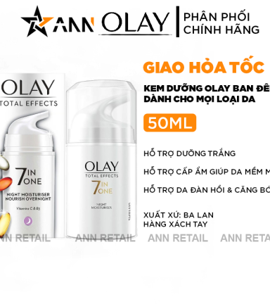 Kem Dưỡng Olay Total Effects 7 in 1 Ban Đêm 50ml - Hàng Xách Tay - 5000174034103