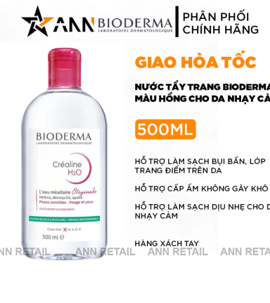 Nước Tẩy Trang Bioderma Màu Hồng Sensibio H2O 500ml Dành Cho Da Nhạy Cảm - 3401345935571