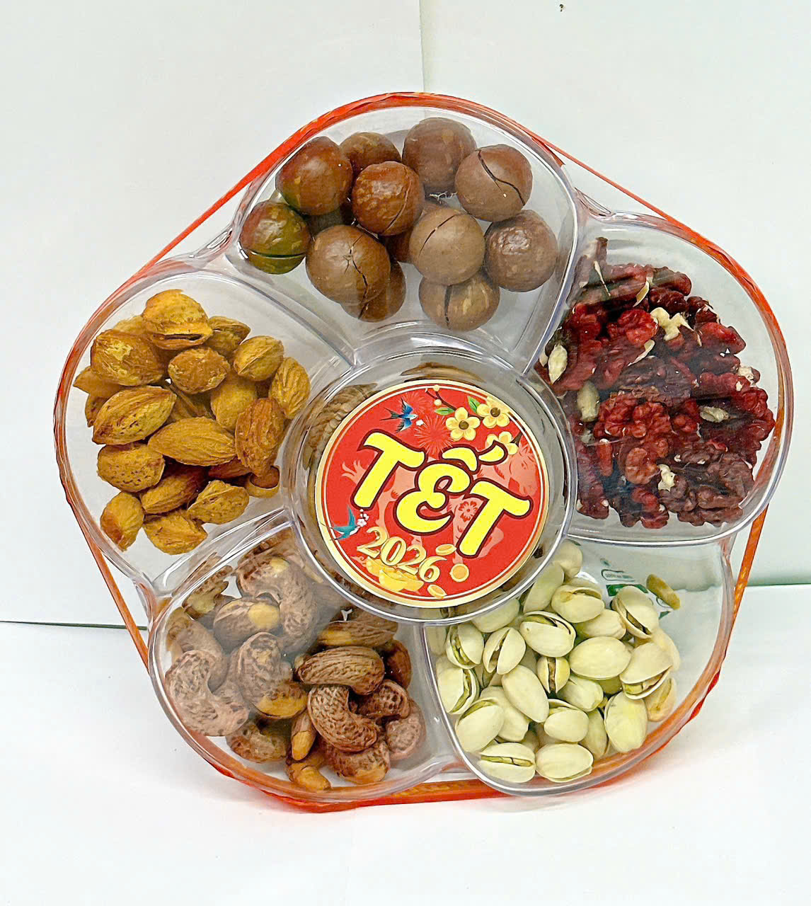 Set Hộp Mix Hạt Ngũ Vị (Hạt Điều Rang Muối, Quả Óc Chó Vàng, Quả Óc Chó Đỏ, Macca, Hạt Dẻ Cười, Hạnh Nhân Rang Bơ) Bông Mai 600G Hộp Tết 2026 11 Set Hộp Mix Hạt Ngũ Vị (Hạt Điều Rang Muối, Quả Óc Chó Vàng, Quả Óc Chó Đỏ, Macca, Hạt Dẻ Cười, Hạnh Nhân Rang Bơ) Bông Mai 600G Hộp Tết 2026