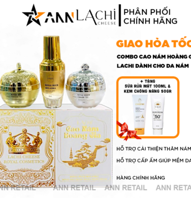 Combo Cao Nám Hoàng Gia Lachi (Serum + Kem Face Ban Ngày + Kem Face Ban Đêm) Giúp Mờ Nám Trắng Da - 8936206760368