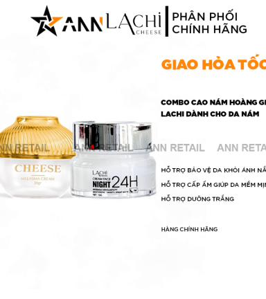 Combo Kem Face Giảm Nám Trắng Da Lachi Cheese (Kem Face Nám 20g + Kem Face Ban Đêm 24H 10g) NT Cosmetics - CBKFNLC