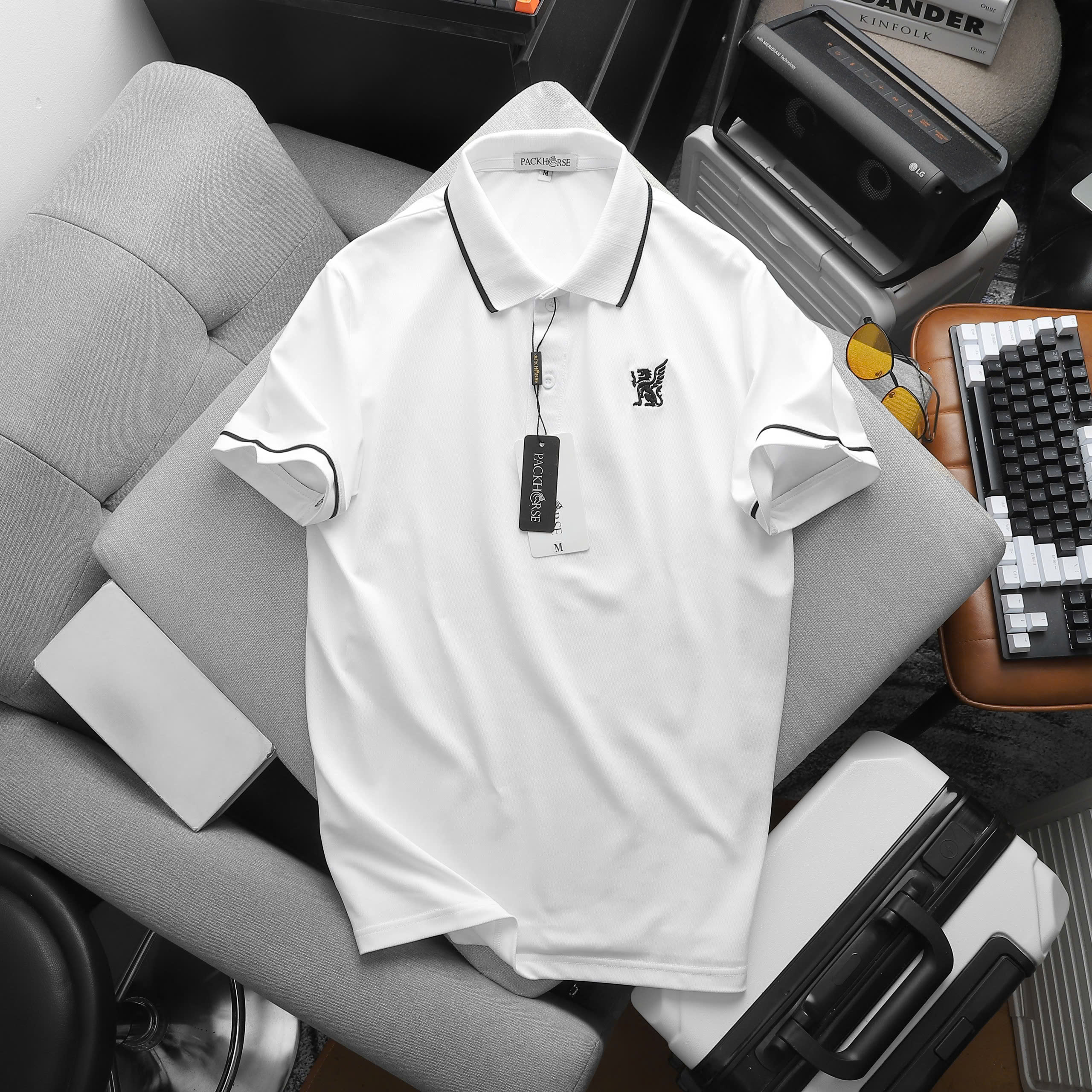 25832_0-11_20241127143716-12.jpg Áo Thun Nam Cổ Bẻ PackHorse Thêu Nổi Logo 2 Màu Cao Cấp (Có size 3x) - CS240