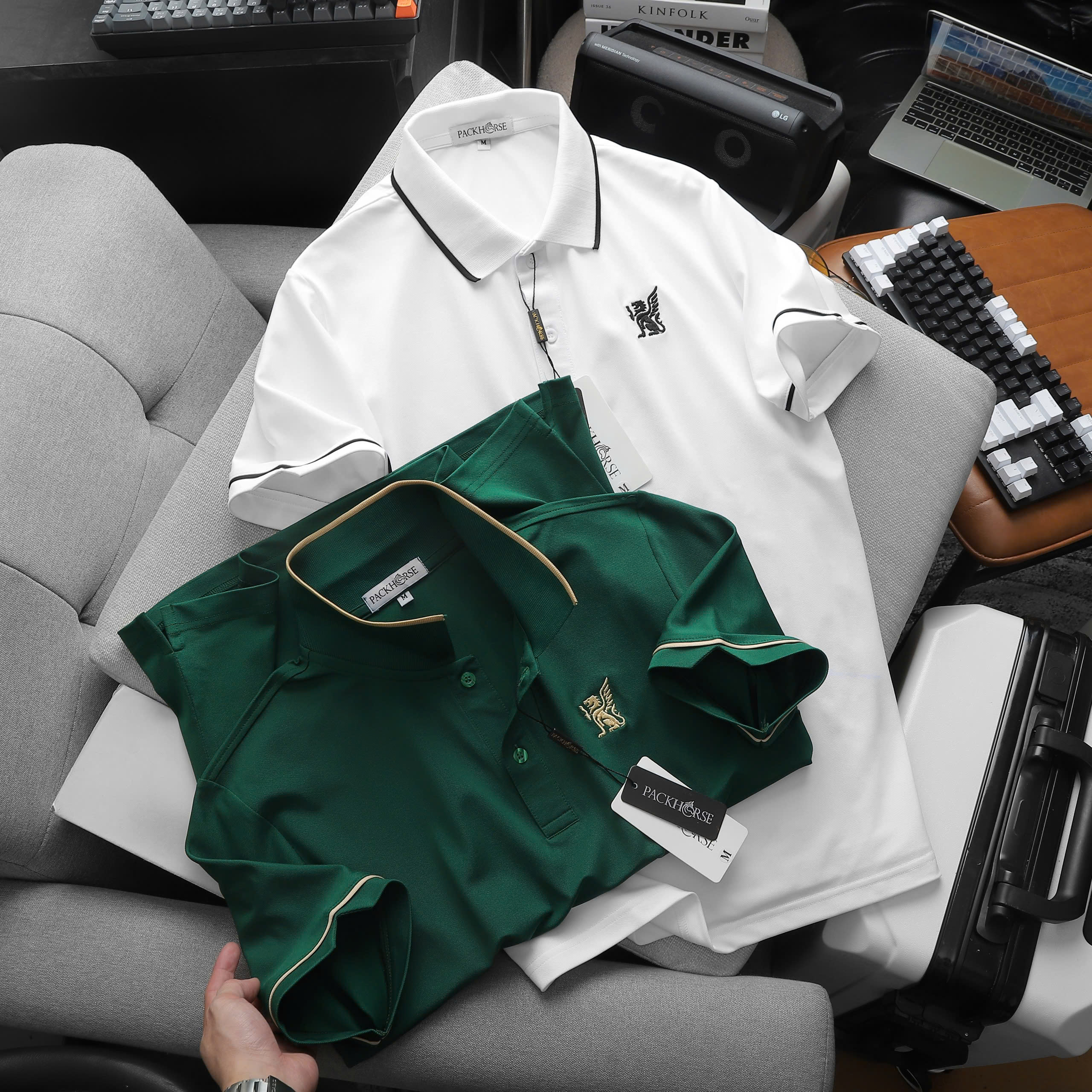 25832_0-13_20241127143718-12.jpg Áo Thun Nam Cổ Bẻ PackHorse Thêu Nổi Logo 2 Màu Cao Cấp (Có size 3x) - CS240