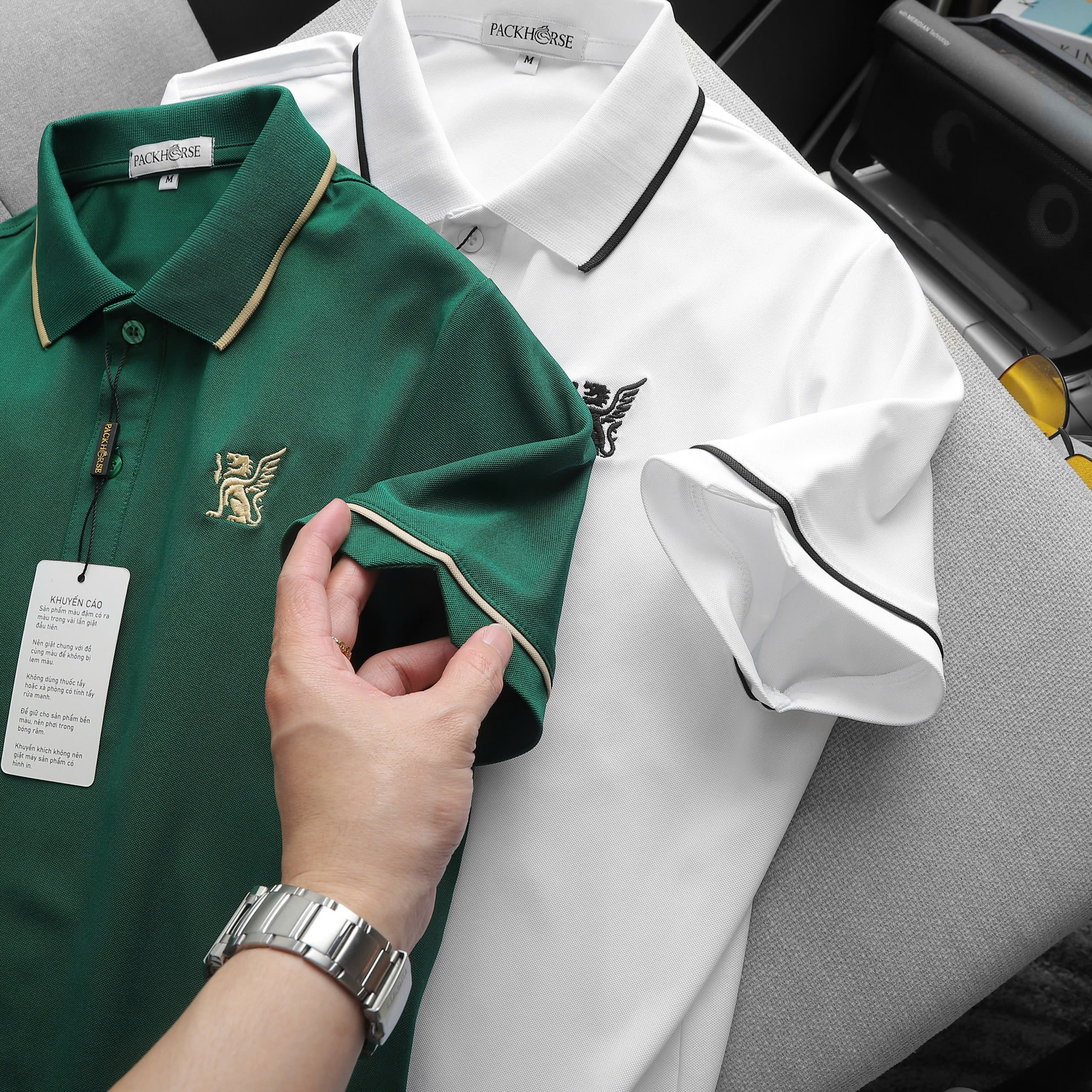 25832_0-1_20241127143710-12.jpg Áo Thun Nam Cổ Bẻ PackHorse Thêu Nổi Logo 2 Màu Cao Cấp (Có size 3x) - CS240