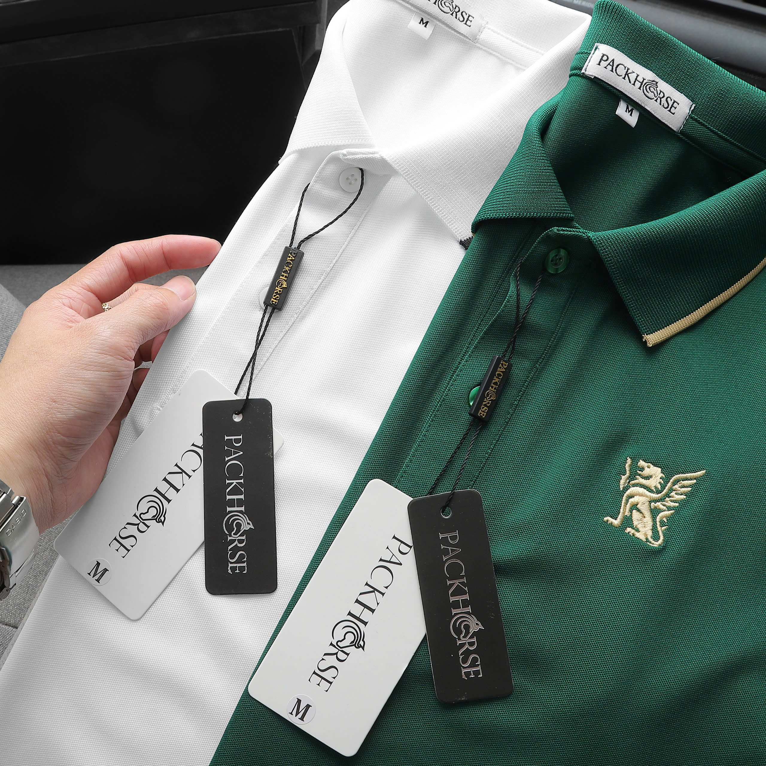 25832_0-4_20241127143712-12.jpg Áo Thun Nam Cổ Bẻ PackHorse Thêu Nổi Logo 2 Màu Cao Cấp (Có size 3x) - CS240