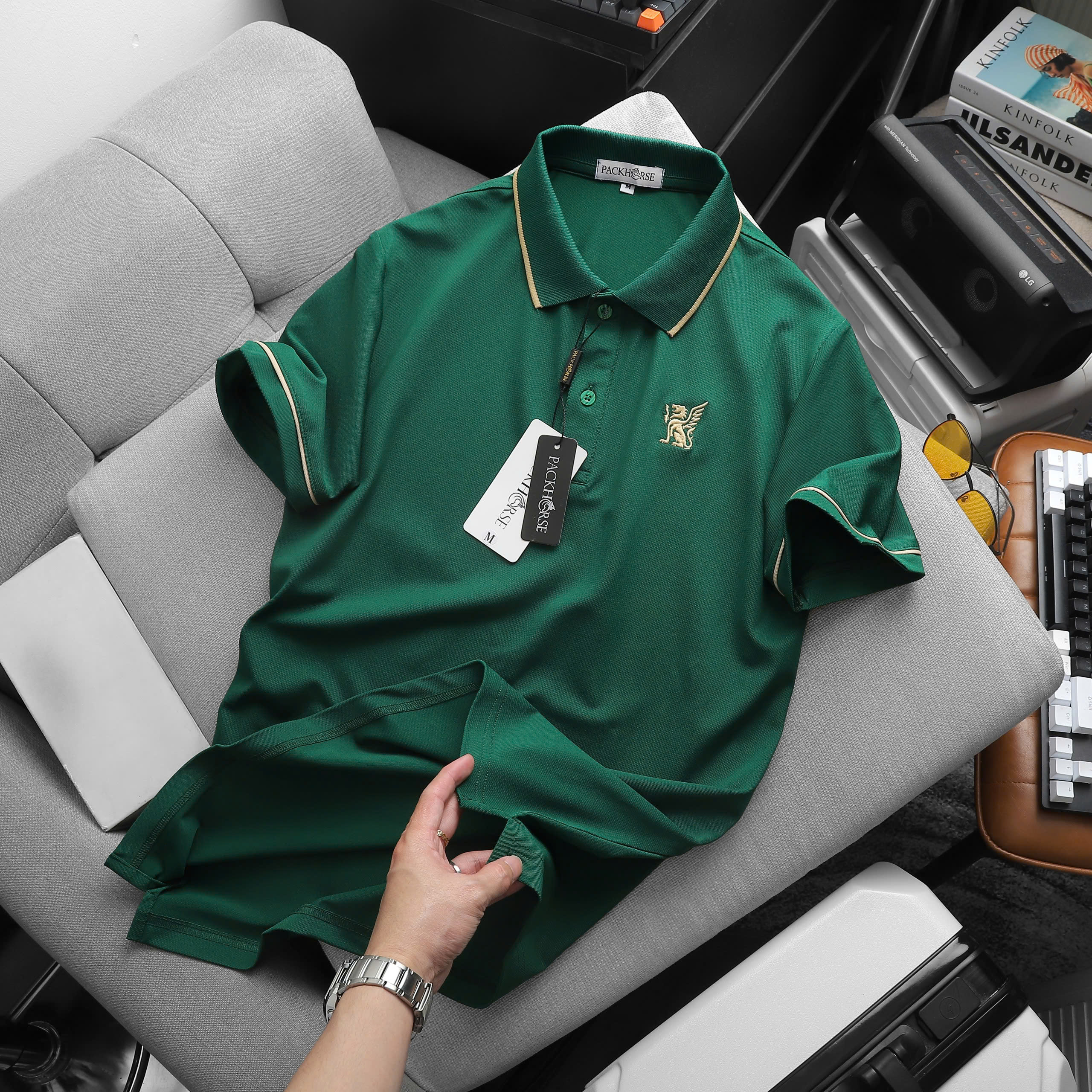 25832_0-6_20241127143713-12.jpg Áo Thun Nam Cổ Bẻ PackHorse Thêu Nổi Logo 2 Màu Cao Cấp (Có size 3x) - CS240