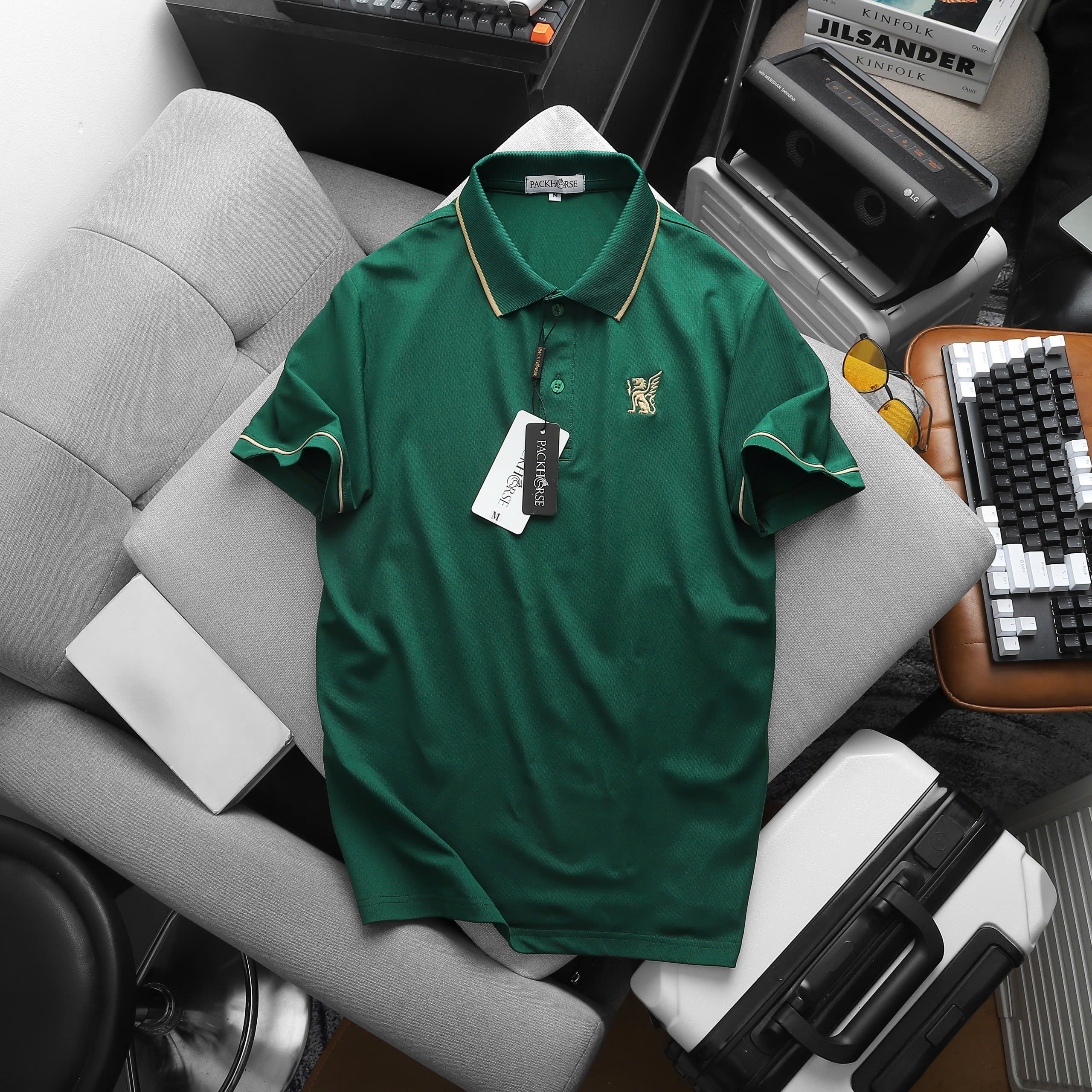 25832_0-7_20241127143714-12.jpg Áo Thun Nam Cổ Bẻ PackHorse Thêu Nổi Logo 2 Màu Cao Cấp (Có size 3x) - CS240