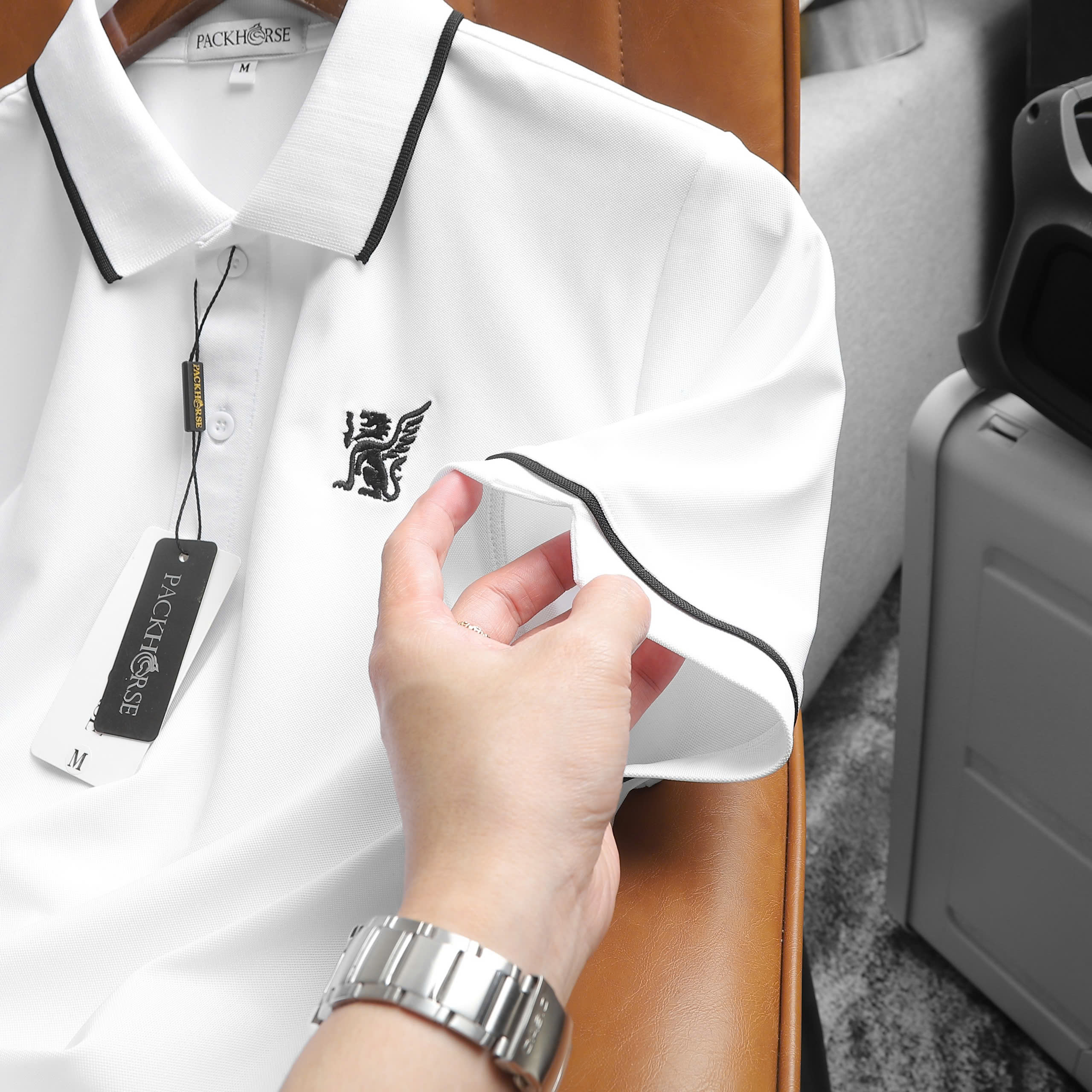 25832_0-9_20241127143715-12.jpg Áo Thun Nam Cổ Bẻ PackHorse Thêu Nổi Logo 2 Màu Cao Cấp (Có size 3x) - CS240