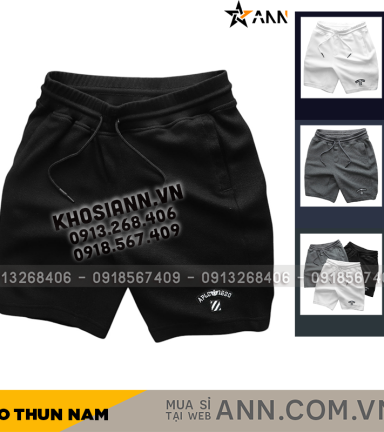 Quần Short Thun Nam Thêu Nổi Logo Chữ (Size Từ 50-80kg) - QB438