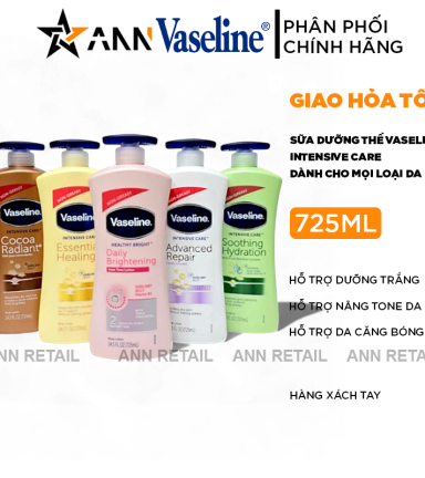 Sữa Dưỡng Thể Vaseline Intensive Care Dưỡng Da Trắng Sáng 725ml - Hàng Xách Tay - SDTVIC