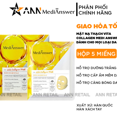 Mặt Nạ Trắng Da MediAnswer Vita Collagen Mask Hàn Quốc - Hộp 5 Miếng - 8801013350883