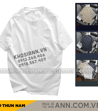 Áo Thun Cổ Tròn Nam Thêu Logo Trước Ngực (Có Size 3x) - AB527