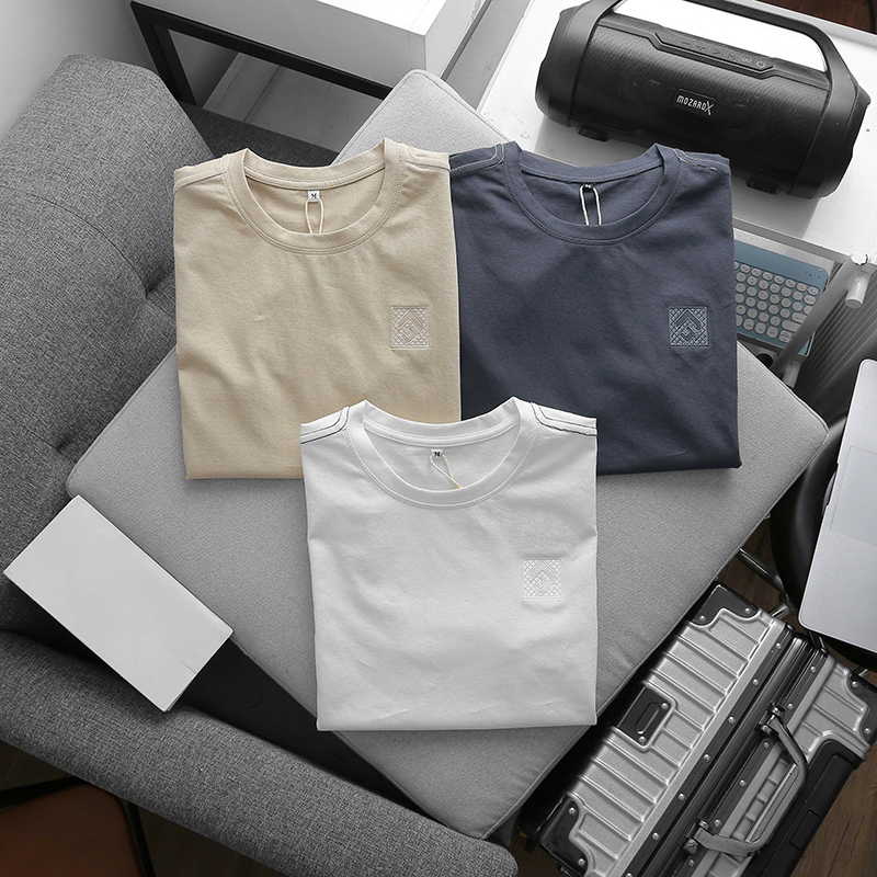 Áo Thun Cổ Tròn Nam Thêu Logo Trước Ngực (Có Size 3x) 16 Áo Thun Cổ Tròn Nam Thêu Logo Trước Ngực (Có Size 3x)