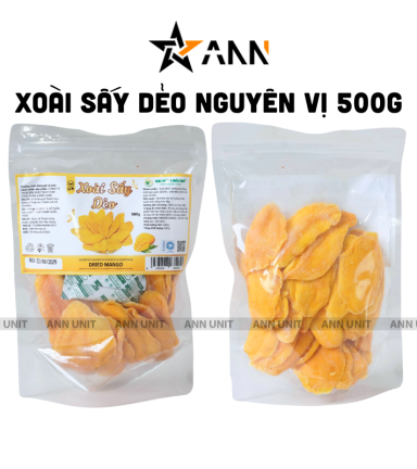 Xoài Sấy Dẻo Túi Zip Nguyên Vị Thơm Ngon 500g - XSDRZ500