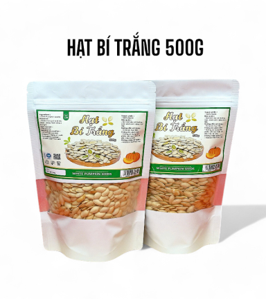 Hạt Bí Trắng Túi Zip 500g - HBTTZ500