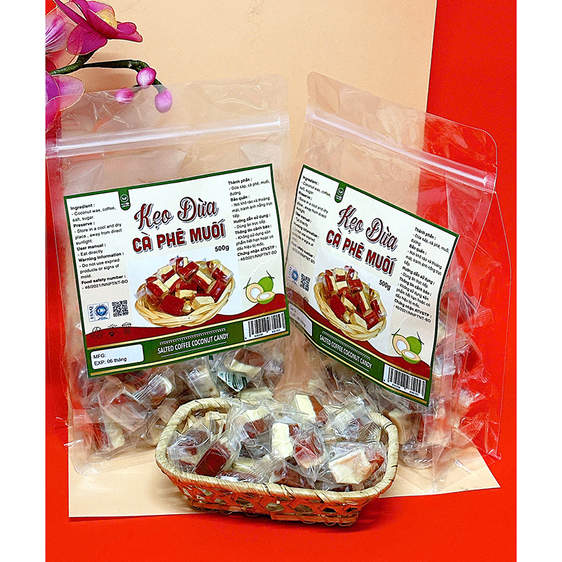 Nguồn hàng sỉ kẹo Dừa Cà Phê Muối Túi Zip 500g 7 Nguồn hàng sỉ kẹo Dừa Cà Phê Muối Túi Zip 500g