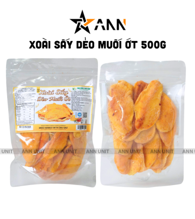 Xoài Sấy Muối Ớt Túi Zip 500g - XSMOTZ500