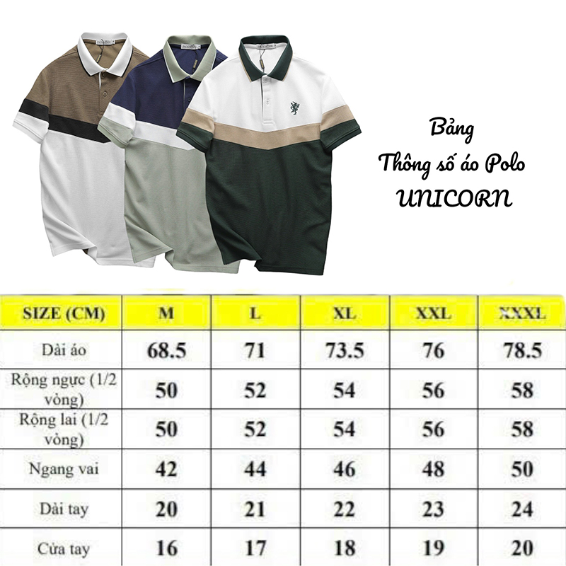 Áo Thun Polo Nam Phối Ba Màu Thiêu Logo Trước Ngực (Có Size 3x) 17 Áo Thun Polo Nam Phối Ba Màu Thiêu Logo Trước Ngực (Có Size 3x)