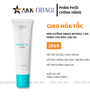Kem Dưỡng Da Obagi Retinol Cream 1.0% 28g - Chống Lão Hóa & Tái Tạo Da - OBAGI01