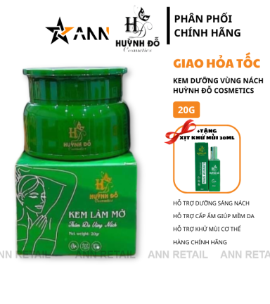 Kem Dưỡng Trắng Nách Huỳnh Đỗ Cosmetics 20g - Tặng 1 Chai Xịt Khử Mùi Hôi 30ml - KDTNHD