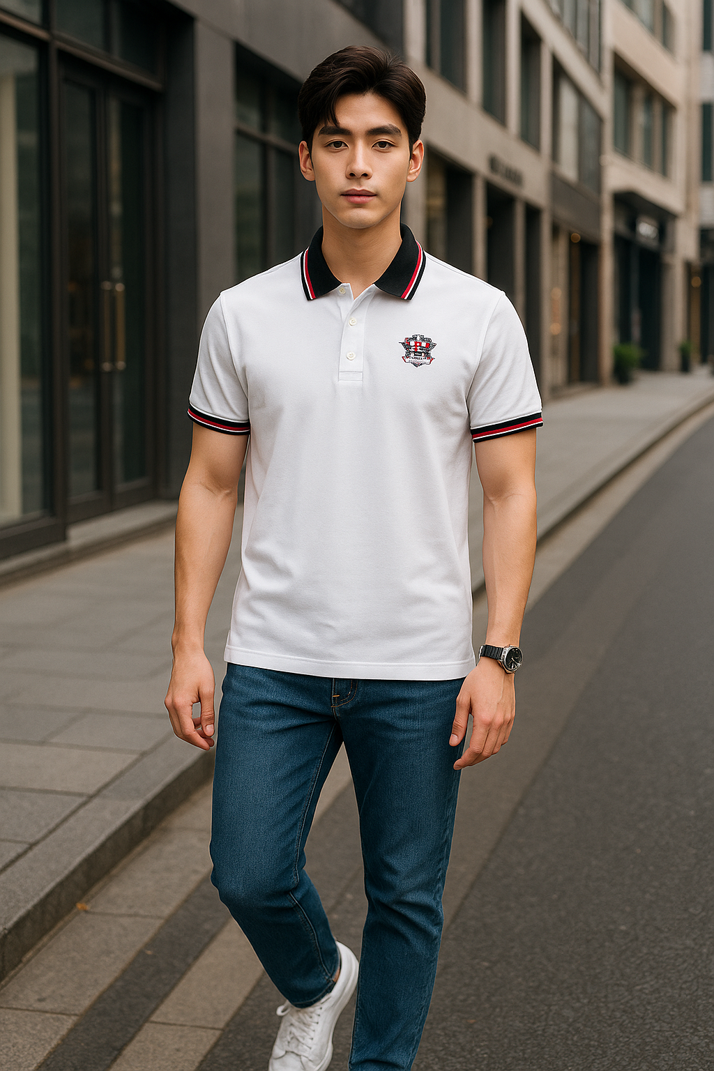 Nguồn hàng sỉ áo Thun Polo Nam Phối Sọc In Logo Trước Ngực (Big Size) 19 Nguồn hàng sỉ áo Thun Polo Nam Phối Sọc In Logo Trước Ngực (Big Size)