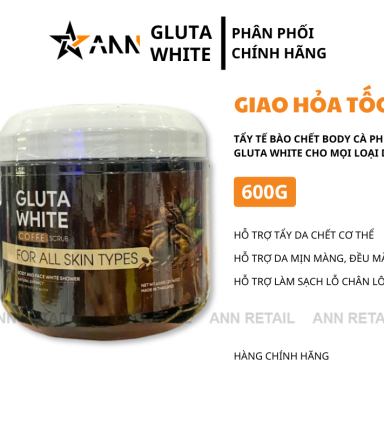Tẩy Tế Bào Chết Body Gluta White Coffee Scrub Chiết Xuất Cà Phê 600g - TTBCBGW